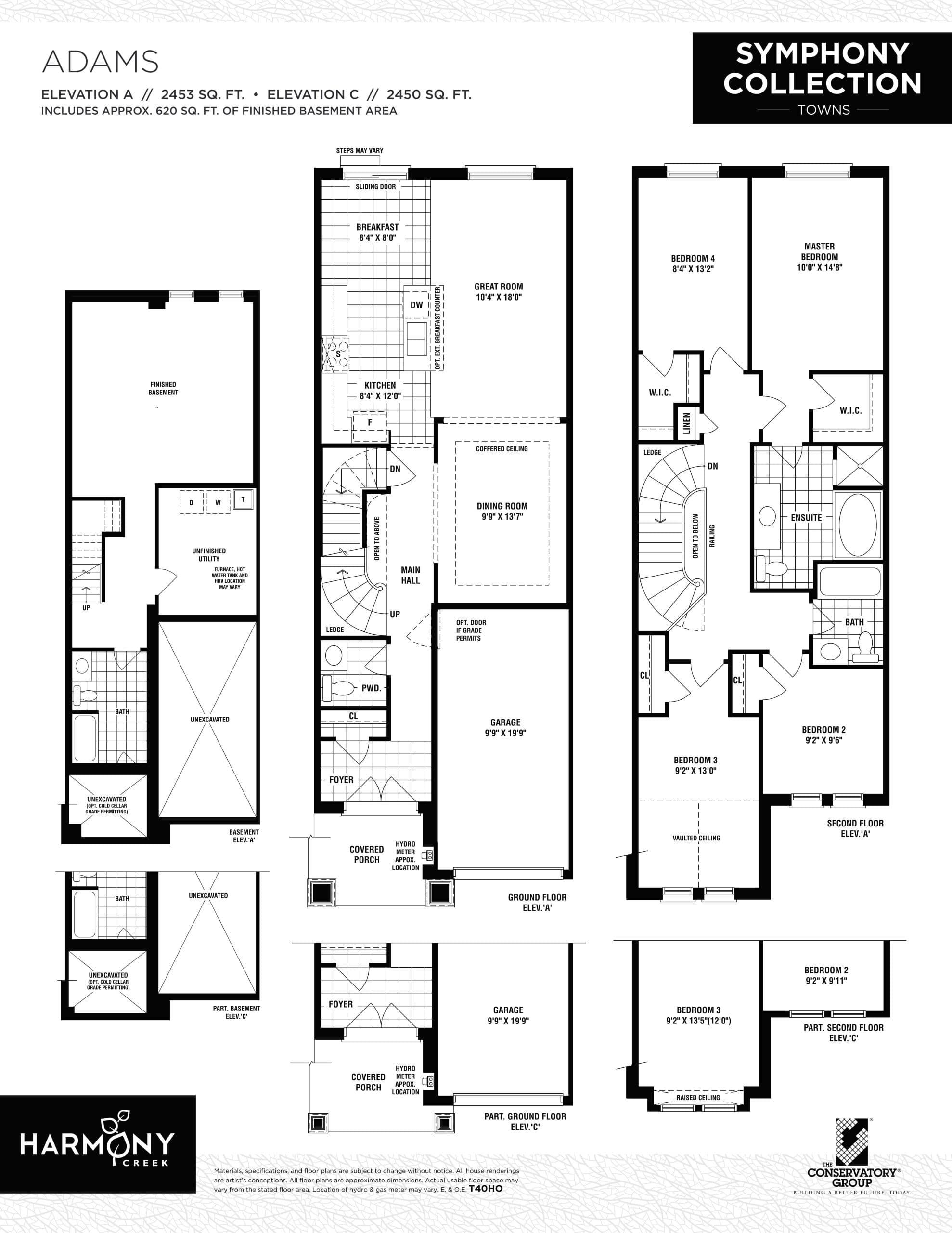 Adams Floor Plan at Harmony Creek Towns - 2453 sq.ft