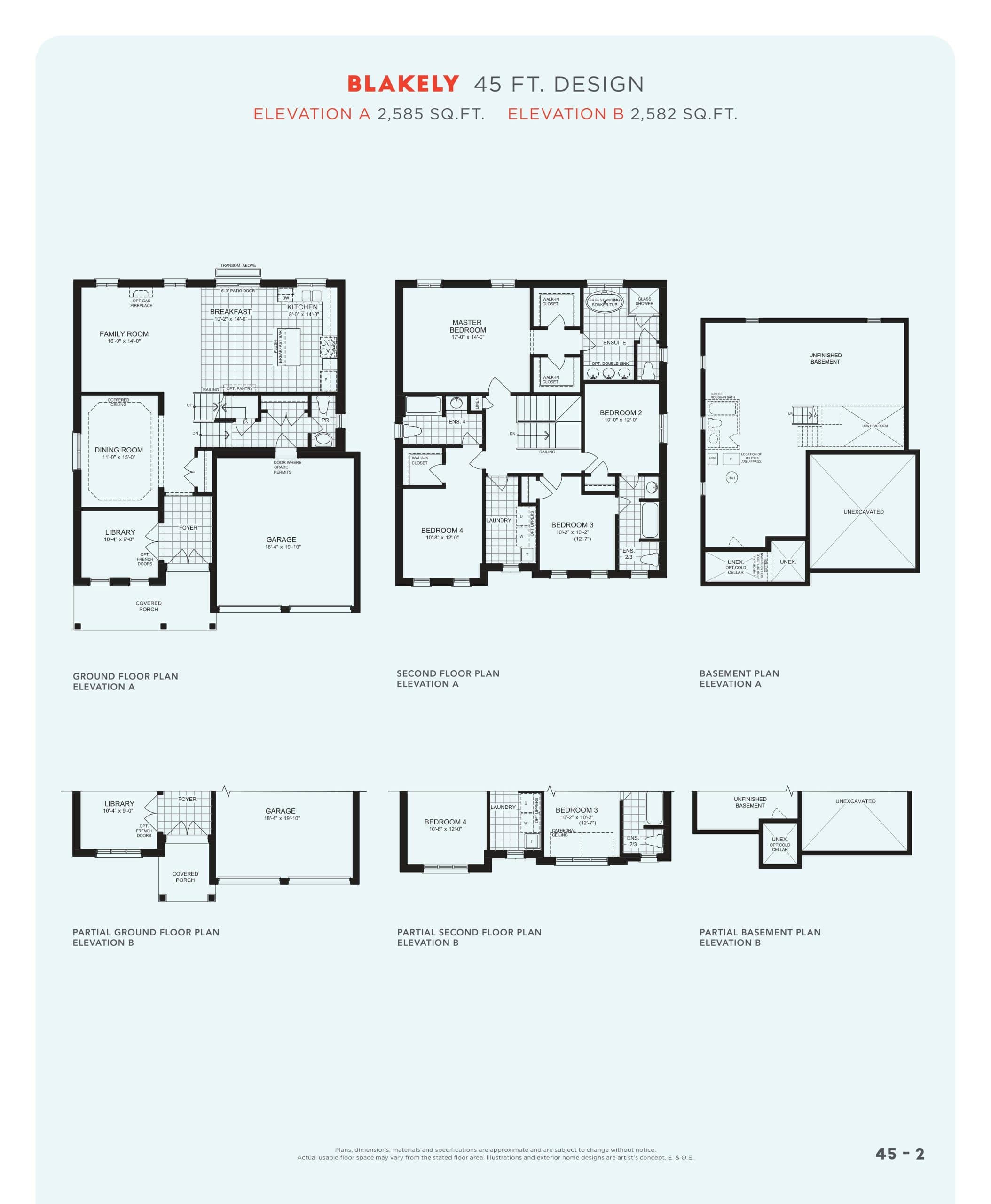 Blakely Floor Plan at Heron Hills - Phase 1 - 2585 sq.ft
