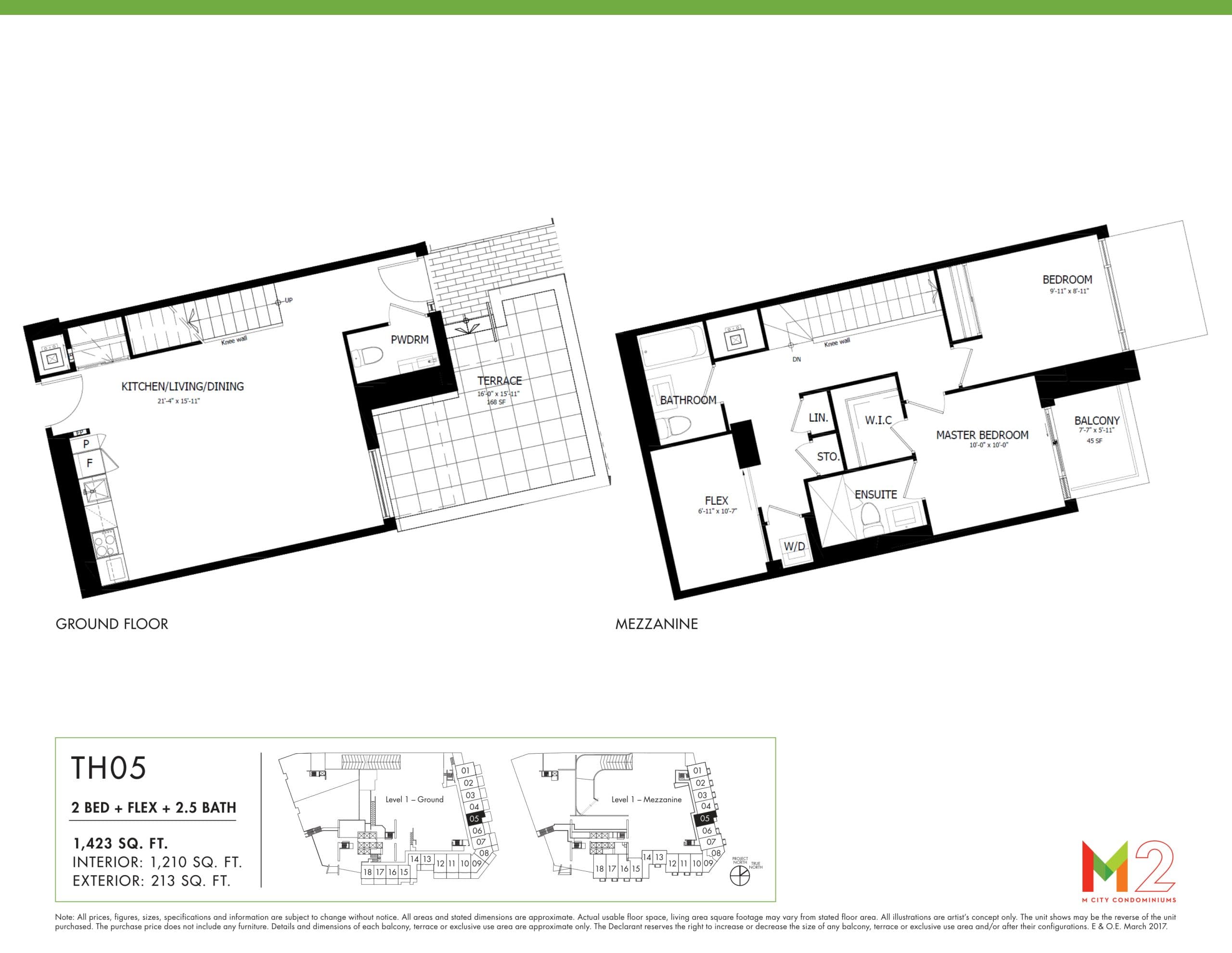 TH05 Floor Plan at M City Condos Phase 2 - 1210 sq.ft