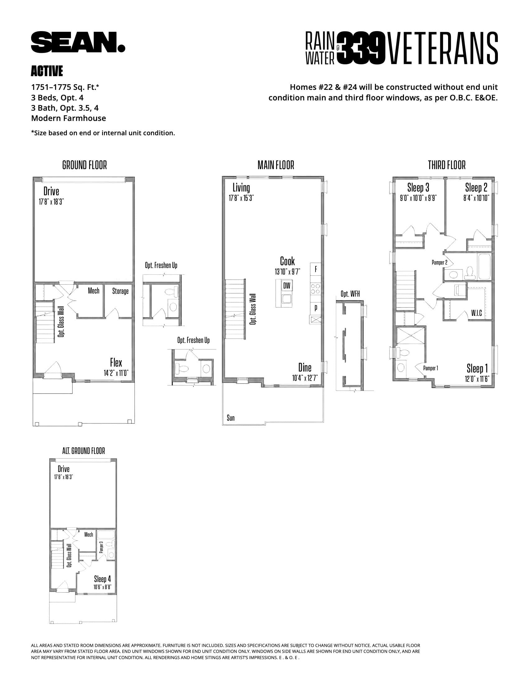 Active #18 Floor Plan at Rainwater @ 339 Veterans Condos - 1751 sq.ft