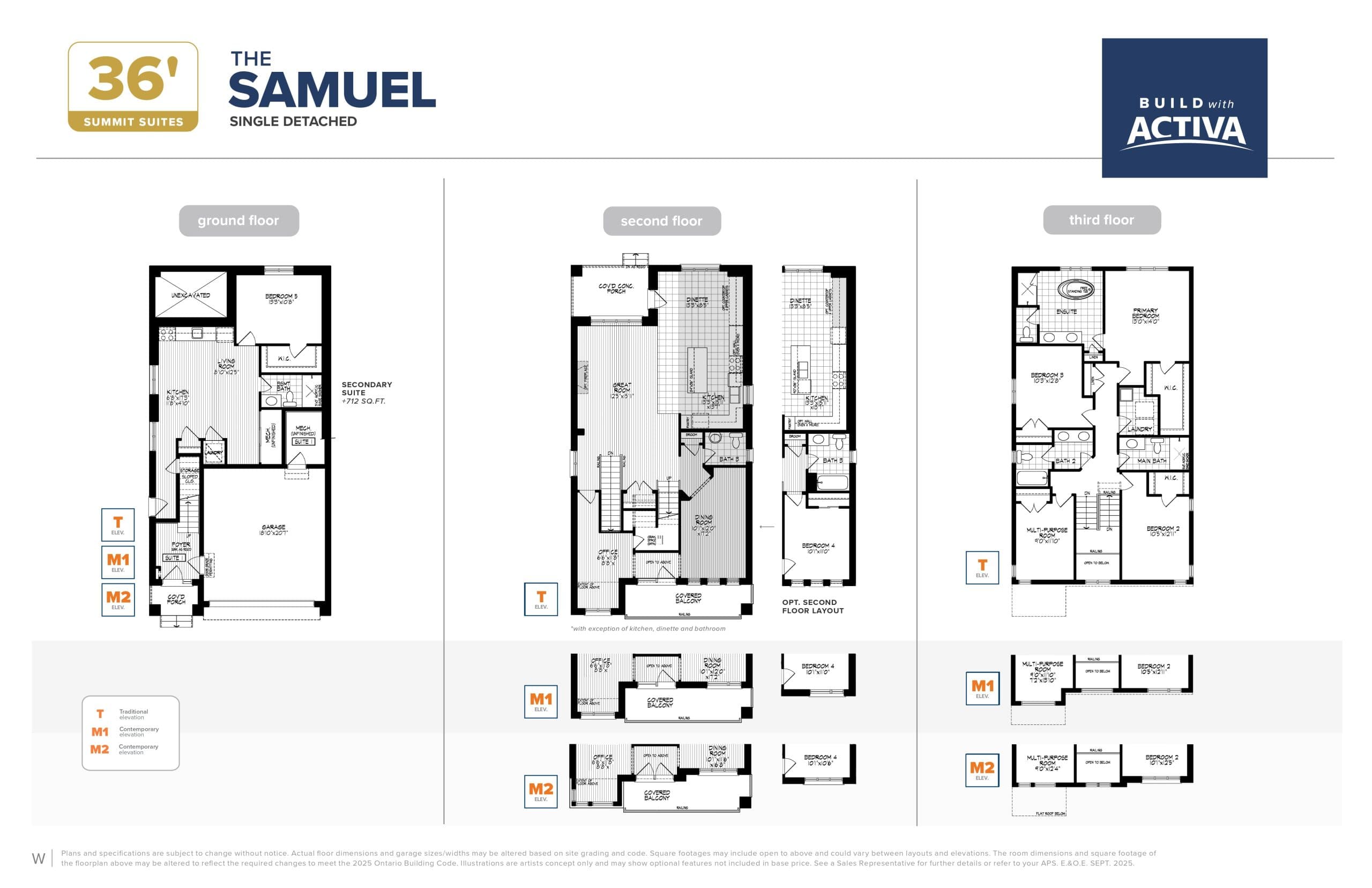 The Samuel Floor Plan at Vista Hills Towns - 2881 sq.ft