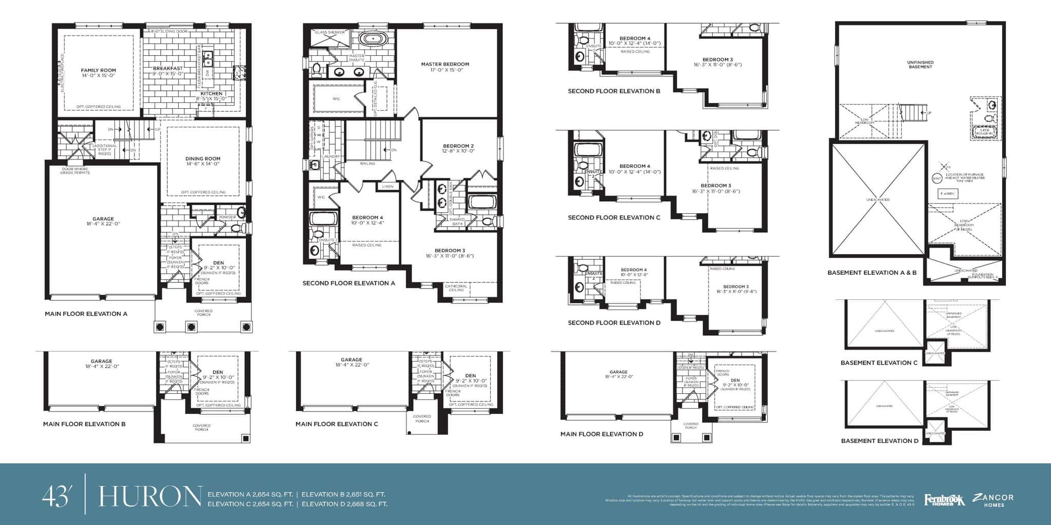 Huron Floor Plan at Southbay at River's Edge - 2654 sq.ft