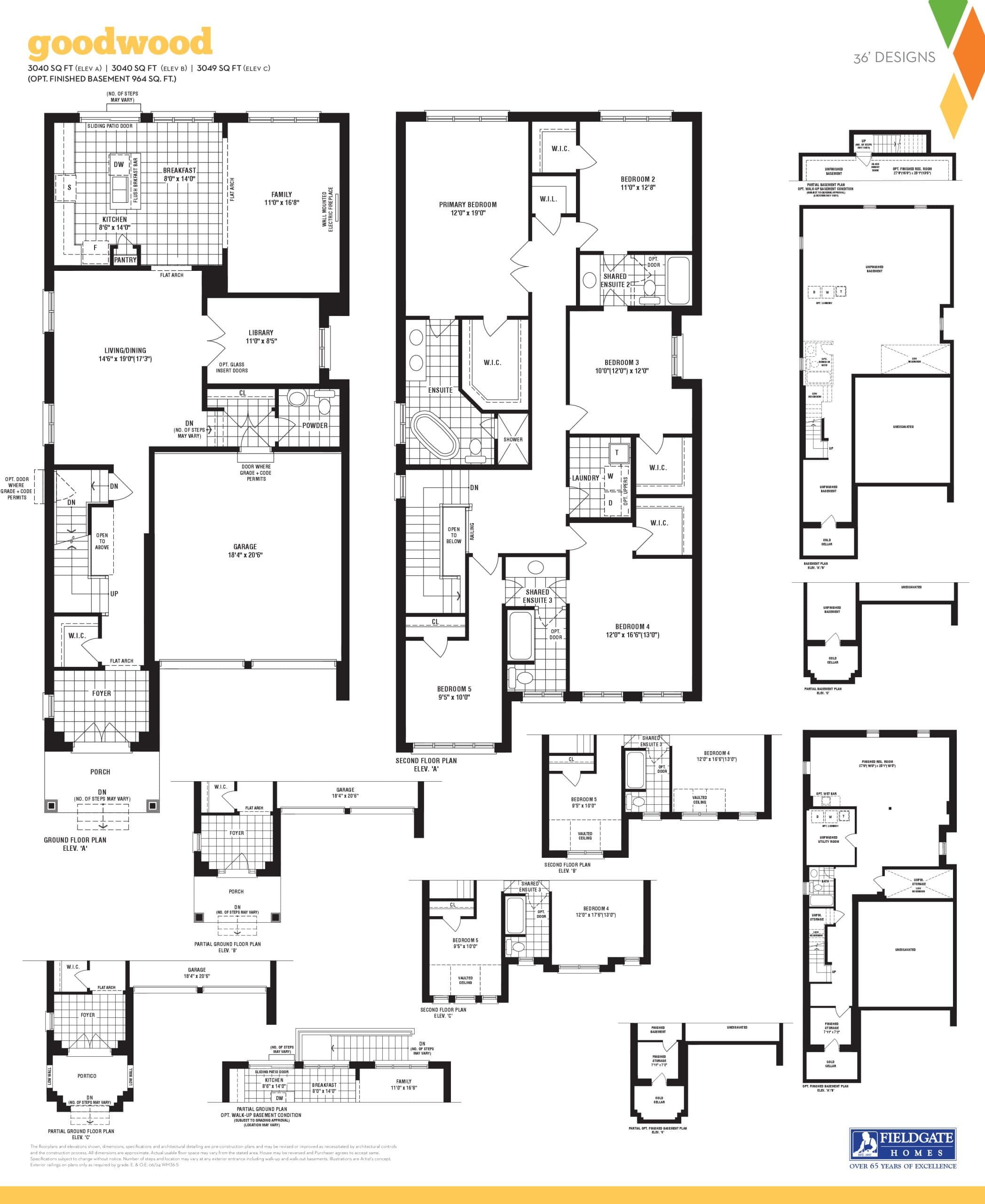 Goodwood Floor Plan at Whitby Meadows by Fieldgate Homes - 3040 sq.ft